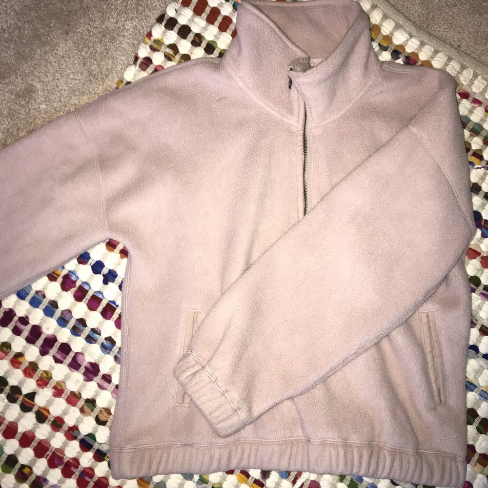 Pink A&F quarter zip sweatshirt